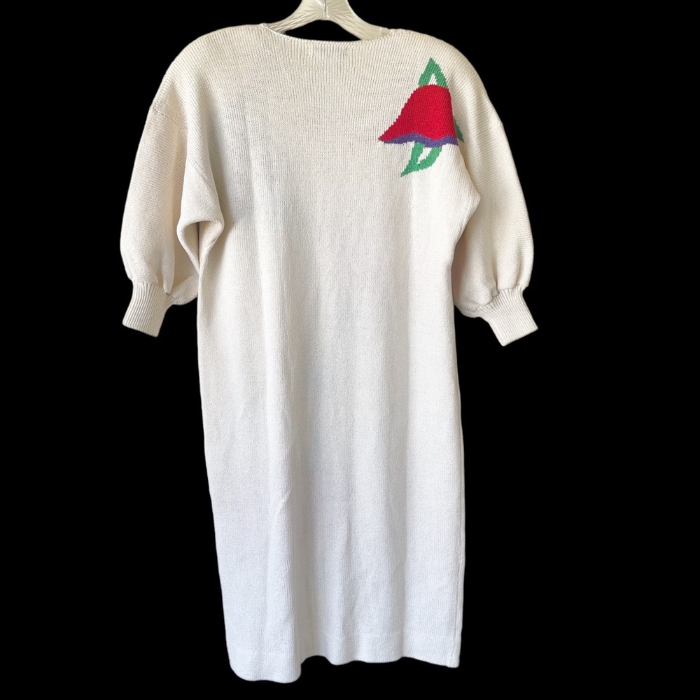 ANTONELLA PREVE vintage Floral knitted  Sweater Dress - Picture 3 of 15